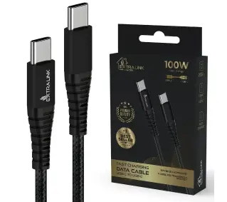 Extralink USB-C do USB-C 100W 2m Czarny