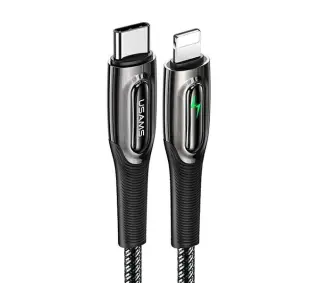 USAMS USB-C do Lightning Smart Power-off 20W PD Cable 1.2m Czarny