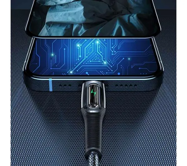 USAMS USB-C do Lightning Smart Power-off 20W PD Cable 1.2m Czarny