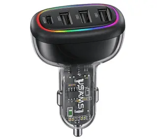 USAMS 1xUSB-C 3xUSB-A C34 48W 3A+C PD Fast Charge Czarny