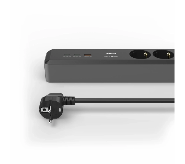 Hama 223192 3 gniazda 1,4m USB PD 100W Czarny