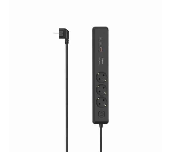 Hama 223192 3 gniazda 1,4m USB PD 100W Czarny