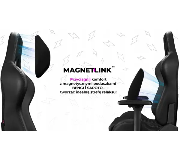Yumisu 2050 Magnetic Biurowy do 150kg Skóra ECO Czarny - Kup na Raty - RRSO 0%