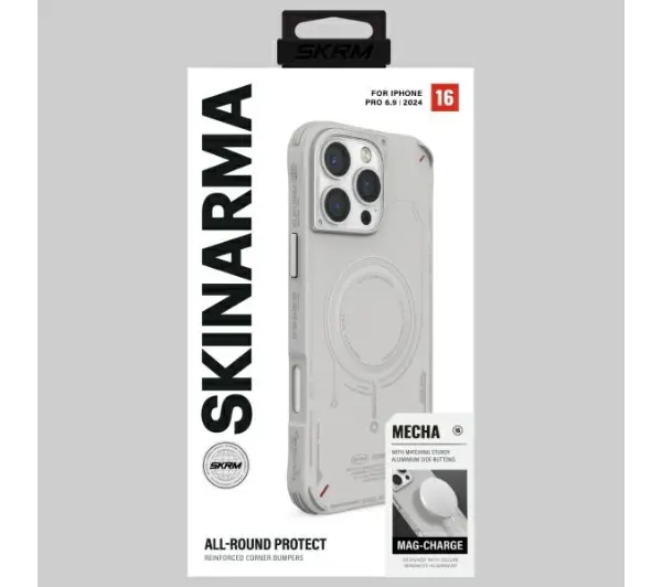 Skinarma Mecha Magnetic Charging do iPhone 16 Pro Max Jasnoszary