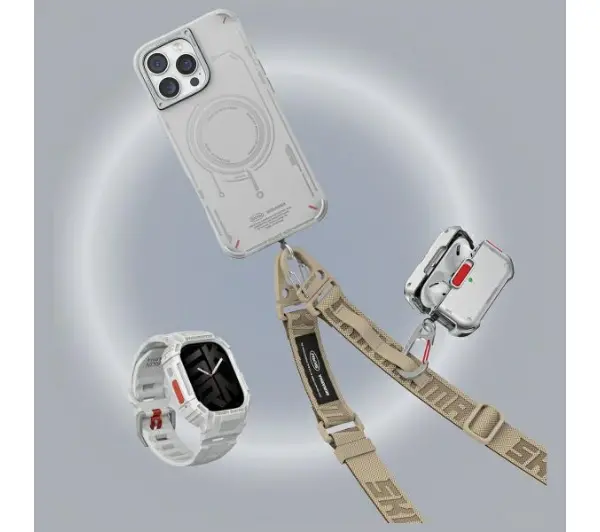 Skinarma Mecha Magnetic Charging do iPhone 16 Pro Max Jasnoszary
