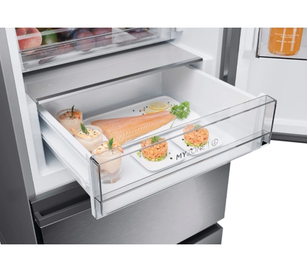 Haier Seria 5 HTW5618CNMG Funkcje AI Pełny No Frost 185cm Komora świeżości Zdalne sterowanie Inox - Kup na Raty - RRSO 0%