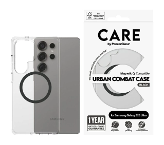 PanzerGlass Flagship Urban Combat Black QI do Galaxy S25 Ultra Przezroczysty