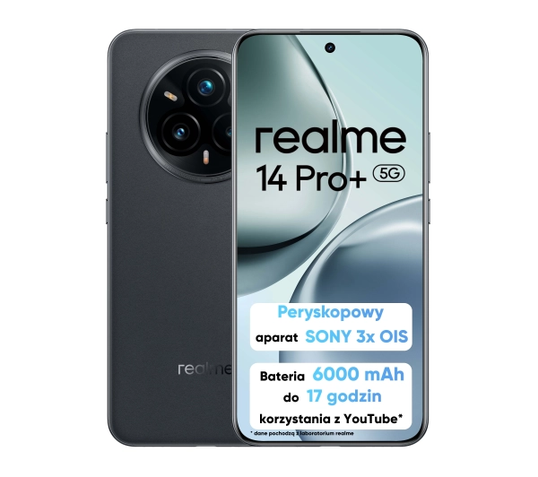 realme 14 Pro+ 5G 12/512GB Funkcje AI 6,83" 120Hz 50Mpix Szary
