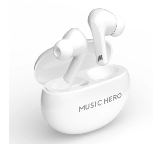 Music Hero TWS X-BEAT Dokanałowe Bluetooth Biały - ⚡ BESTSELLERY ⚡