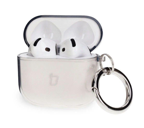 Bizon Case Headphone Clear do AirPods 4 Przeźroczysto-czarny