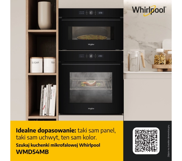 Whirlpool WOI5S8PPM1SBA Funkcje AI Pizza 310C Termoobieg Termosonda AirFry Czarny - Kup na Raty - RRSO 0%
