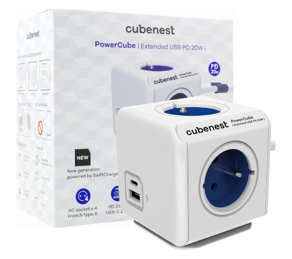 Cubenest PowerCube Extended PC420 USB PD 20W 1,5m Niebieski