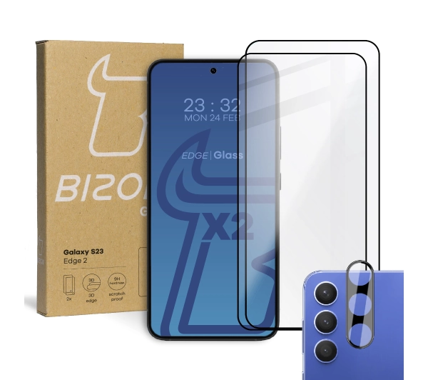Bizon 2x szkło + szybka na aparat Edge 2 do Galaxy S23