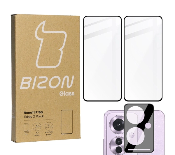 Bizon 2x szkło + szybka na aparat Edge 2 Pack do Oppo Reno11 F 5G