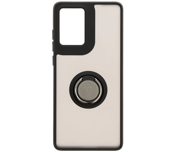 Bizon z uchwytem na palec Hybrid Ring do Motorola Moto G85 5G Przydymione z czarną ramką