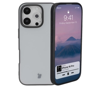 Bizon Angelo do iPhone 16 Pro Przydymione z czarną ramką