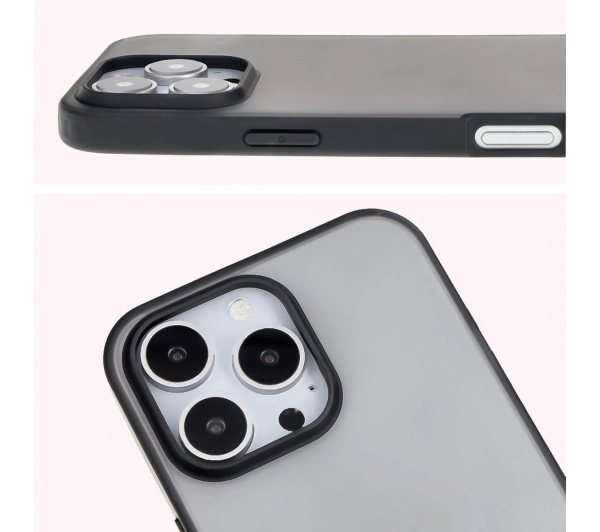 Bizon Angelo do iPhone 16 Pro Przydymione z czarną ramką