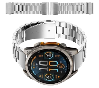 Bizon ze stali nierdzewnej Aura QuickFit 22mm Srebrny