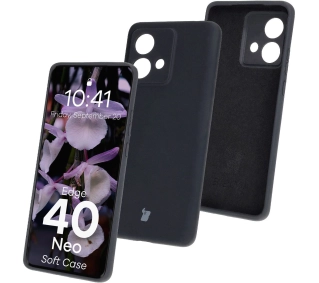 Bizon Silikonowe Soft do Motorola Edge 40 Neo Czarny