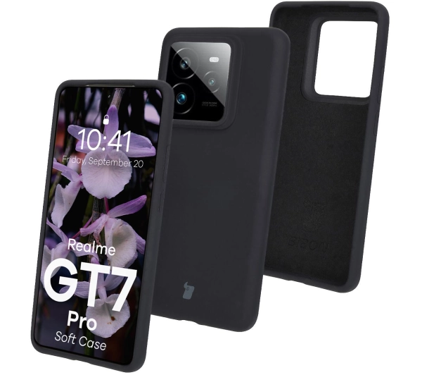 Bizon Silikonowe Soft do Realme GT 7 Pro Czarny
