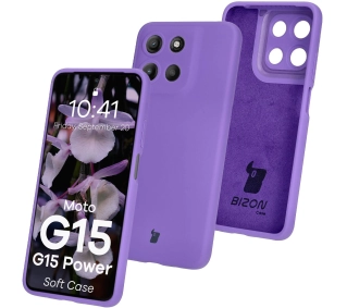 Bizon Silikonowe Soft do Motorola Moto G15/G15 Power Fioletowy