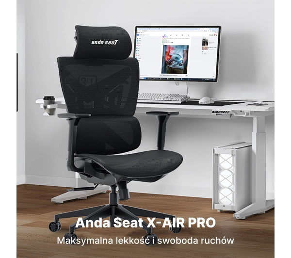 Anda Seat X-Air Pro XL Gamingowy do 120kg Tkanina Czarny - Kup na Raty - RRSO 0%
