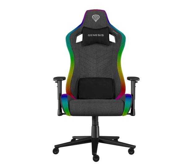 Genesis Trit 660 RGB Gamingowy do 150kg Tkanina Szary