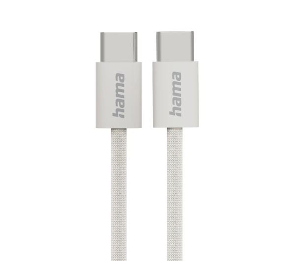 Hama Fabric USB-C do USB-C 1m Beżowy