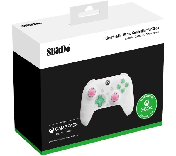 8BitDo Ultimate Mini Wired Controller do Xbox, PC Przewodowy Biały
