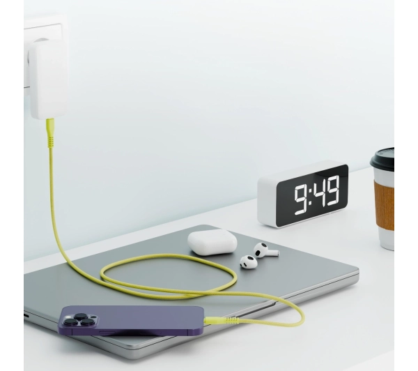 QUALO USB-C do USB-C 1,5m 3A Żółty
