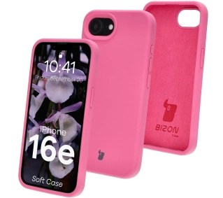 Bizon Silikonowe Soft do iPhone 16e fuksja
