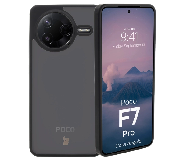 Bizon Angelo do Xiaomi Poco F7 Pro przydymione z Czarną ramką