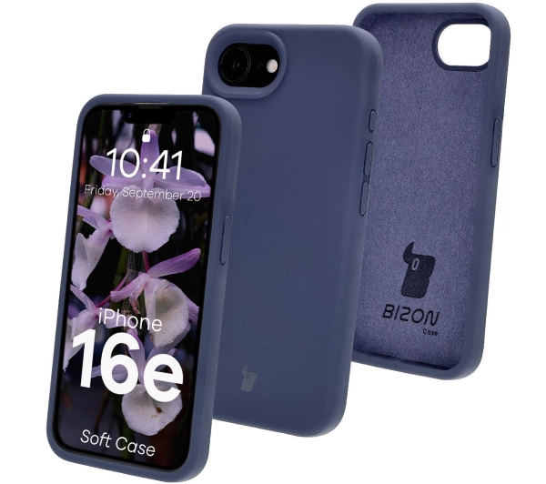 Bizon Silikonowe Soft do iPhone 16e/17e Granatowy