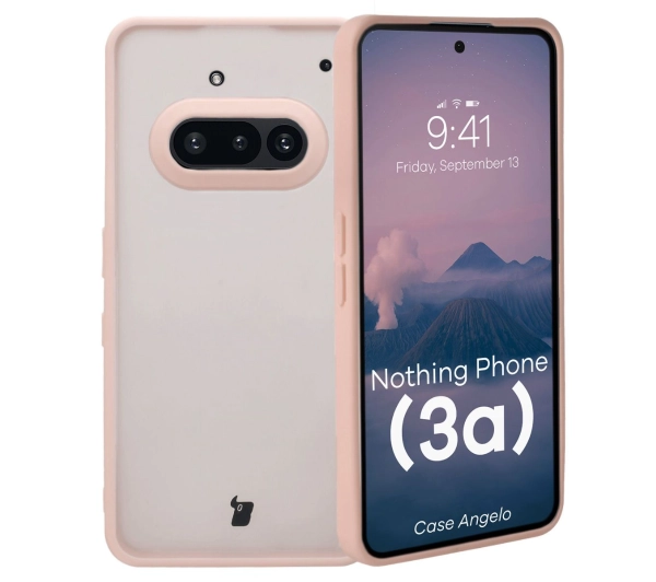 Bizon Angelo do Nothing Phone 3a Półprzezroczysty z różową ramką