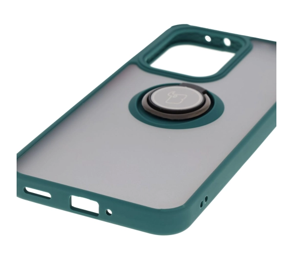 Bizon z uchwytem na palec Hybrid Ring do Oppo Reno13 Pro przydymione z Ciemnozieloną ramką