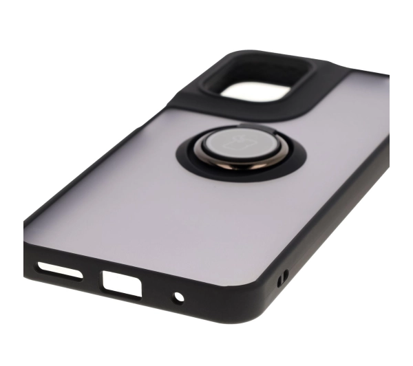 Bizon z uchwytem na palec Hybrid Ring do Motorola Moto G05/E15 przydymione z Czarną ramką