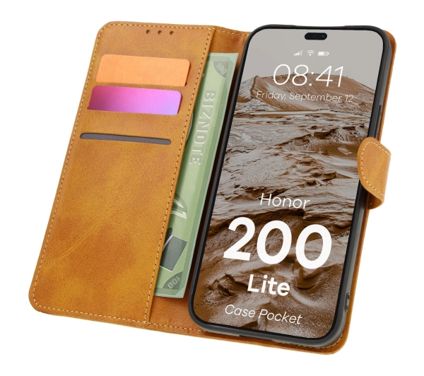 Bizon z klapką Pocket do Honor 200 Lite Brązowy