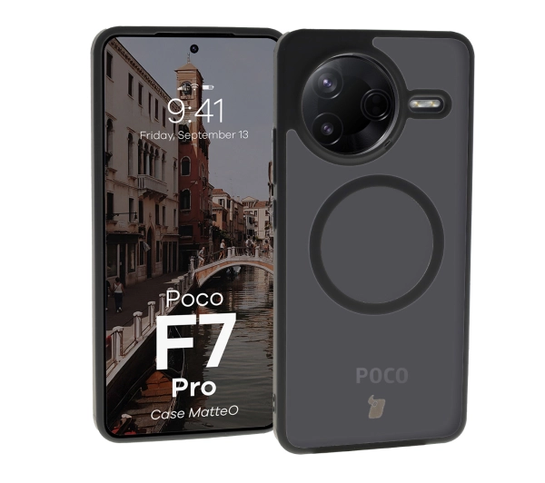 Bizon MatteO z MagSafe do Xiaomi Poco F7 Pro Przydymione-czarny