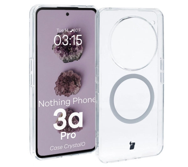Bizon CrystalO z MagSafe do Nothing Phone 3a Pro Przezroczysty