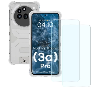 Bizon elastyczne etui Salpa + 2x szkło hartowane Clear Pack do Nothing Phone 3a Pro