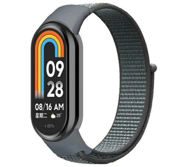 Beline do Mi Band 9/8 NylonLoop Szary