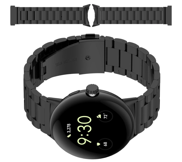 Bizon ze stali nierdzewnej do Google Pixel Watch 3/4 45 mm czarny