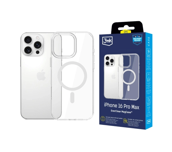 Etui 3MK EverClear MagCase do Apple iPhone 16 Pro Max Przezroczysty