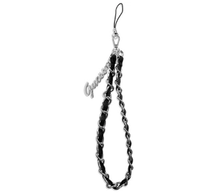 Guess Chain Metal Logo Charm Czarny