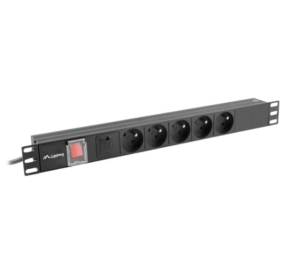 Lanberg RACK PDU 1U 16A 5x230V 2m Czarny