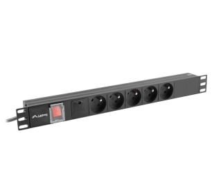 Lanberg RACK PDU 1U 16A 5x230V 2m Czarny