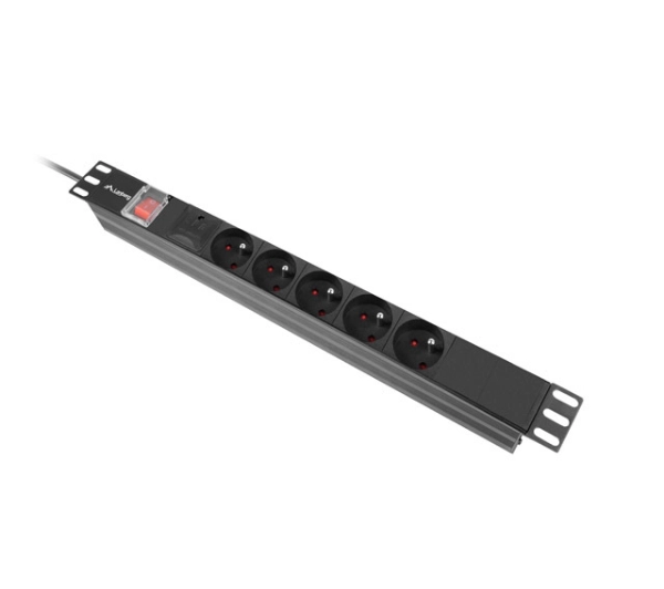 Lanberg RACK PDU 1U 16A 5x230V 2m Czarny