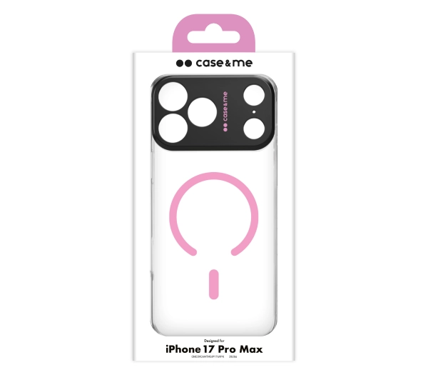 case&me Magcolor do iPhone 17 Pro Max Przeźroczysto-różowy