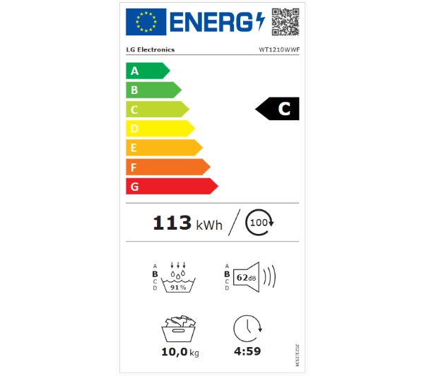 LG WashTower WT1210WWF 66cm 12kg/10kg Zdalne sterowanie - Kup na Raty - RRSO 0%