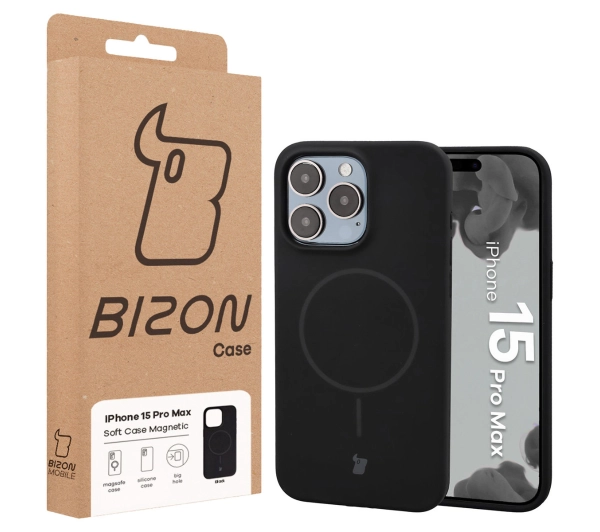 Bizon Soft z MagSafe do Apple iPhone 15 Pro Max Czarny